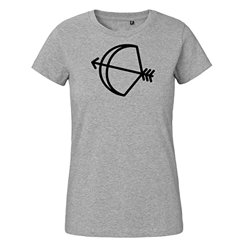 Huuraa Damen T-Shirt Schütze Sternzeichen Symbol Bio Baumwolle Fairtrade Oberteil Größe S mit Tierkreiszeichen Symbol Geschenk Idee für Freunde und Familie von Huuraa