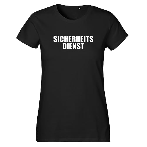 Huuraa Damen T-Shirt Sicherheitsdienst Schriftzug Bio Baumwolle Fairtrade Oberteil Größe XL für Jede Security Geschenk Idee für Freunde und Familie von Huuraa