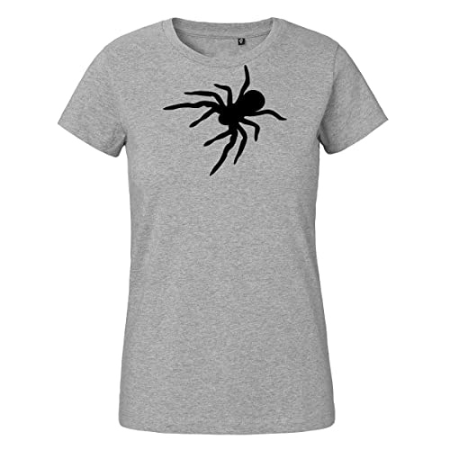 Huuraa Damen T-Shirt Spinne Silhouette Bio Baumwolle Fairtrade Oberteil Größe XL mit Motiv für alle Tierfreunde Geschenk Idee für Freunde und Familie von Huuraa