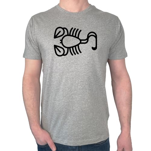 Huuraa Männer T-Shirt Skorpion Sternzeichen Symbol Geschenk Größe L Sport Grey Bio Baumwolle Fairtrade Skorpion Mode von Huuraa