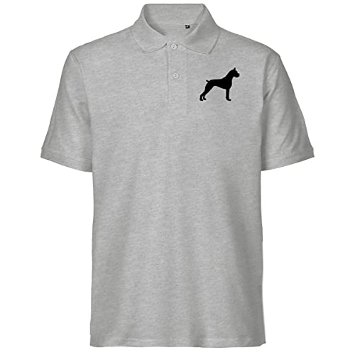 huuraa Herren Polo Shirt Deutscher Boxer Silhouette Bio Baumwolle Fairtrade Oberteil Größe XL mit Motiv für Hundefreunde Geschenk Idee für Freunde und Familie von huuraa