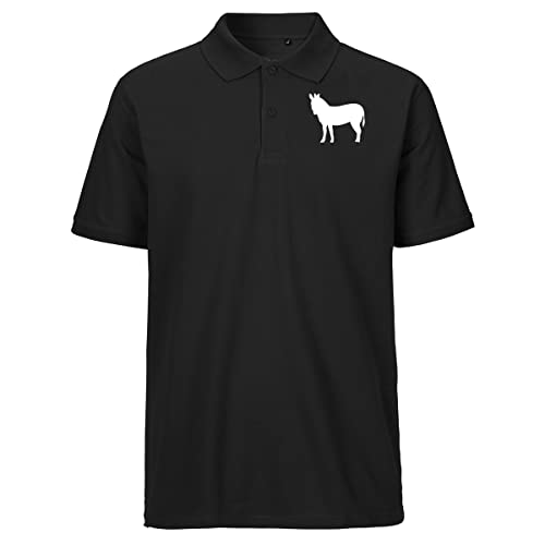 Huuraa Herren Polo Shirt Esel Silhouette Bio Baumwolle Fairtrade Oberteil Größe XL mit Motiv für alle Tierfreunde Geschenk Idee für Freunde und Familie von Huuraa