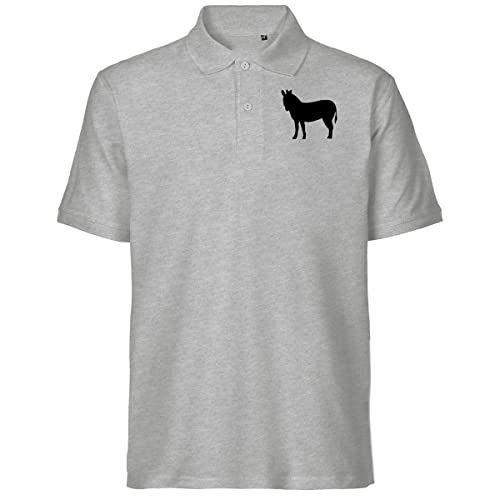 Huuraa Herren Polo Shirt Esel Silhouette Bio Baumwolle Fairtrade Oberteil Größe XL mit Motiv für alle Tierfreunde Geschenk Idee für Freunde und Familie von Huuraa