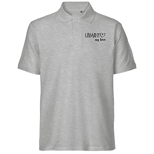 Huuraa Herren Polo Shirt Germany My Love Bio Baumwolle Fairtrade Oberteil Größe 3XL für alle die Deutschland lieben Geschenk Idee für Freunde und Familie von Huuraa