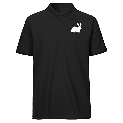 huuraa Herren Polo Shirt Hase Kaninchen Silhouette Bio Baumwolle Fairtrade Oberteil Größe XXL mit Motiv für alle Tierfreunde Geschenk Idee für Freunde und Familie von huuraa