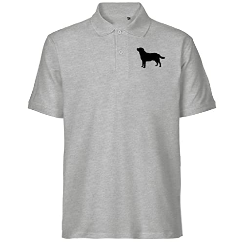 HUURAA Herren Polo Shirt Labrador Retriever Silhouette Bio Baumwolle Fairtrade Oberteil Größe L mit Motiv für Hundefreunde Geschenk Idee für Freunde und Familie von HUURAA