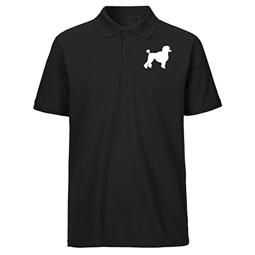 HUURAA Herren Polo Shirt Pudel Silhouette Bio Baumwolle Fairtrade Oberteil Größe XXL mit Motiv für Hundefreunde Geschenk Idee für Freunde und Familie von HUURAA