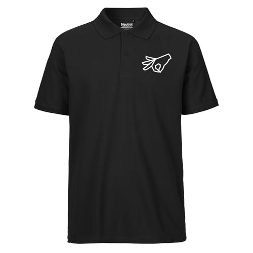 Huuraa Männer Poloshirt Reingeguckt Hand Geschenk Größe L Black Bio Baumwolle Fairtrade Reingeguckt Geschenkidee von Huuraa