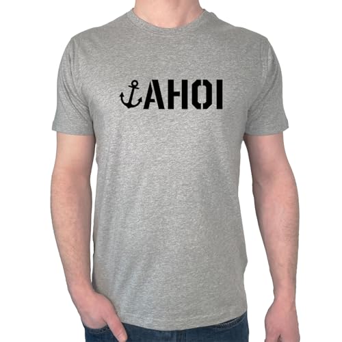 Huuraa Männer Oberteil AHOI Anker Seemannsgruß Geschenk Größe 3XL Sport Grey Bio Baumwolle Fairtrade AHOI Anker Mitbringsel Huuraa Männer Oberteil AHOI Anker Seemannsgruß Geschenk Größe 3XL Sport Grey Bio Baumwolle Fairtrade AHOI Anker Mitbringsel von Huuraa