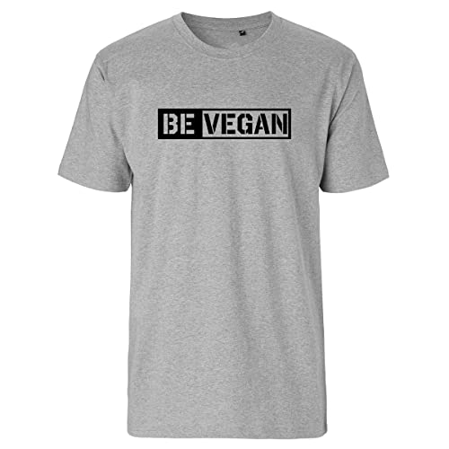 Huuraa Herren T-Shirt Be Vegan Modern Bio Baumwolle Fairtrade Oberteil Größe M mit Motiv für alle Veganer:innen Geschenk Idee für Freunde und Familie von Huuraa