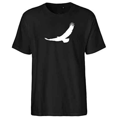 Huuraa Herren T-Shirt Eagle Silhouette Adler Bio Baumwolle Fairtrade Oberteil Größe M mit Motiv für alle Vogel Freunde Geschenk Idee für Freunde und Familie von Huuraa