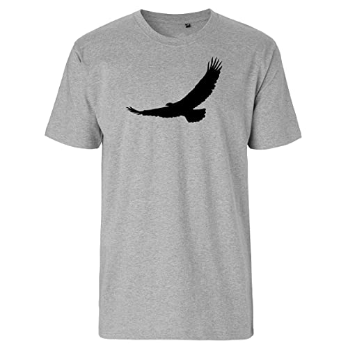 Huuraa Herren T-Shirt Eagle Silhouette Adler Bio Baumwolle Fairtrade Oberteil Größe S mit Motiv für alle Vogel Freunde Geschenk Idee für Freunde und Familie von Huuraa