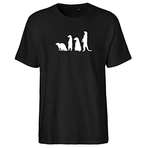 Huuraa Herren T-Shirt Erdmännchen Silhouette Bio Baumwolle Fairtrade Oberteil Größe L mit Motiv für alle Tierfreunde Geschenk Idee für Freunde und Familie von Huuraa