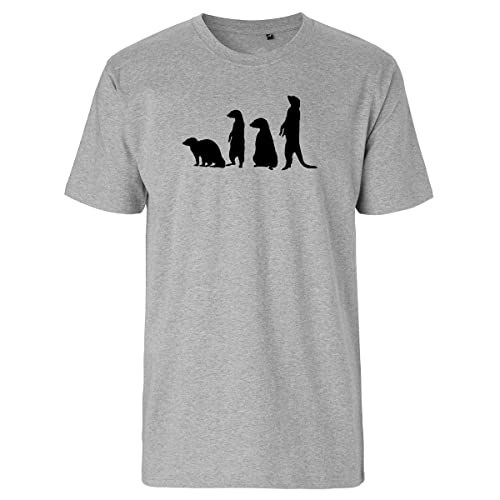 Huuraa Herren T-Shirt Erdmännchen Silhouette Bio Baumwolle Fairtrade Oberteil Größe XL mit Motiv für alle Tierfreunde Geschenk Idee für Freunde und Familie von Huuraa