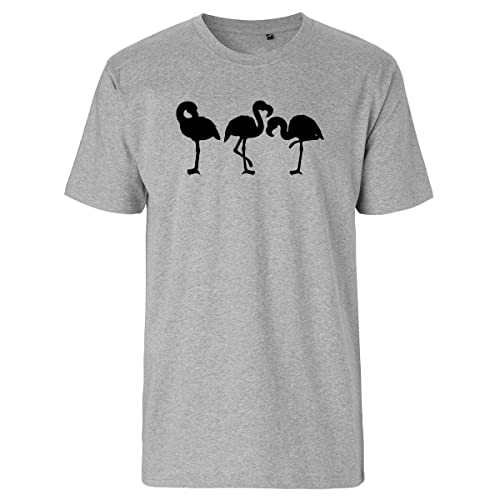 Huuraa Herren T-Shirt Flamingos Silhouette Bio Baumwolle Fairtrade Oberteil Größe L mit Motiv für alle Flamingo Fans Geschenk Idee für Freunde und Familie von Huuraa