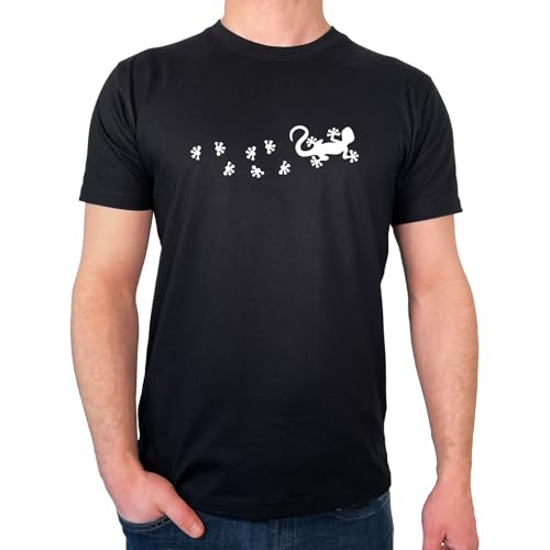 Huuraa Herrenshirt Gecko Tapsen Geschenk Größe XXL Black Bio Baumwolle Fairtrade Gecko Präsent Huuraa Herrenshirt Gecko Tapsen Geschenk Größe XXL Black Bio Baumwolle Fairtrade Gecko Präsent von Huuraa