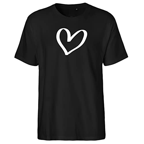 Huuraa Herren T-Shirt Herz Heart Bio Baumwolle Fairtrade Oberteil Größe XL mit Motiv für die tollsten Menschen Geschenk Idee für Freunde und Familie von Huuraa