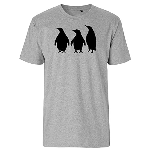 Huuraa Herren T-Shirt Pinguine Silhouette Bio Baumwolle Fairtrade Oberteil Größe XL mit Motiv für alle Tierfreunde Geschenk Idee für Freunde und Familie von Huuraa