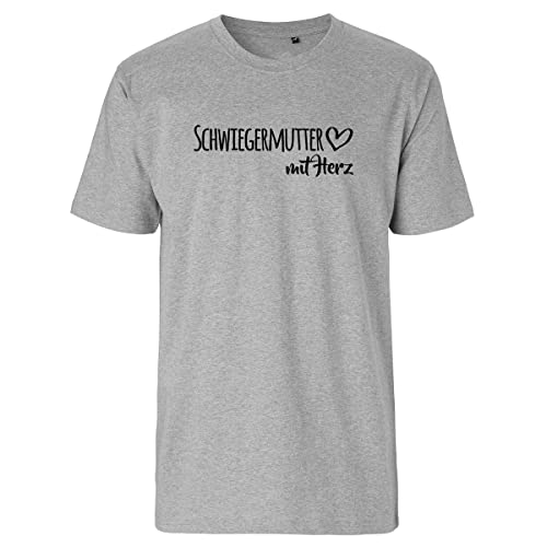 huuraa Herren T-Shirt Schwiegermutter mit Herz Bio Baumwolle Fairtrade Oberteil Größe XL Sport Grey mit Motiv für die tollsten Menschen Geschenk Idee für Freunde und Familie von huuraa