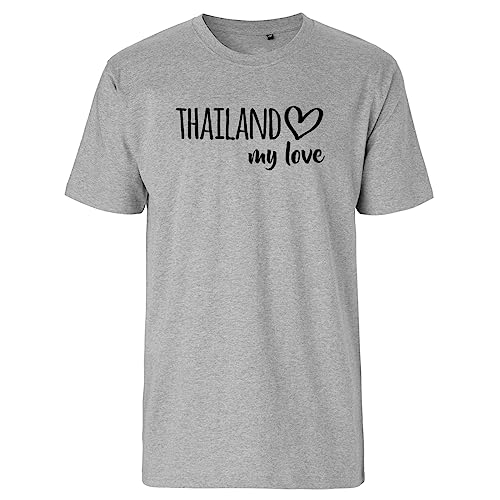 Huuraa Herren T-Shirt Thailand My Love Bio Baumwolle Fairtrade Oberteil Größe 3XL für alle Fans von Süd-Ost Asien Geschenk Idee für Freunde und Familie von Huuraa