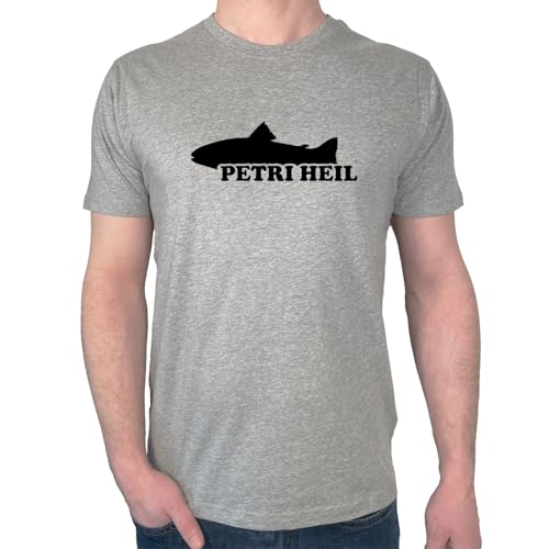 Huuraa Herrenshirt Petri Heil Fischergruß Geschenk Größe XXL Sport Grey Bio Baumwolle Fairtrade Petri Heil Geschenkidee Huuraa Herrenshirt Petri Heil Fischergruß Geschenk Größe XXL Sport Grey Bio Baumwolle Fairtrade Petri Heil Geschenkidee von Huuraa