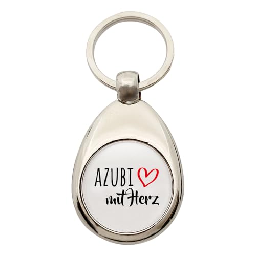 Huuraa Schlüsselanhänger Azubi mit Herz Geschenk Metall Einkaufswagenchip Azubi Geschenkidee von Huuraa
