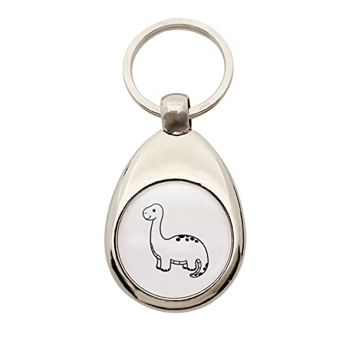 HUURAA Schlüsselanhänger Brontosaurus Dinosaurier Anhänger Größe Metall mit Motiv für alle Dino Fans Geschenk Idee für Freunde und Familie von HUURAA