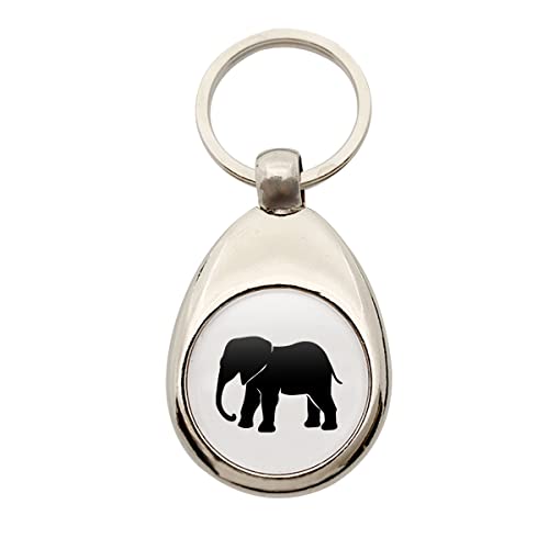 Huuraa Schlüsselanhänger Elefant Silhouette Anhänger Größe Metall mit Motiv für alle Tierfreunde Geschenk Idee für Freunde und Familie von Huuraa