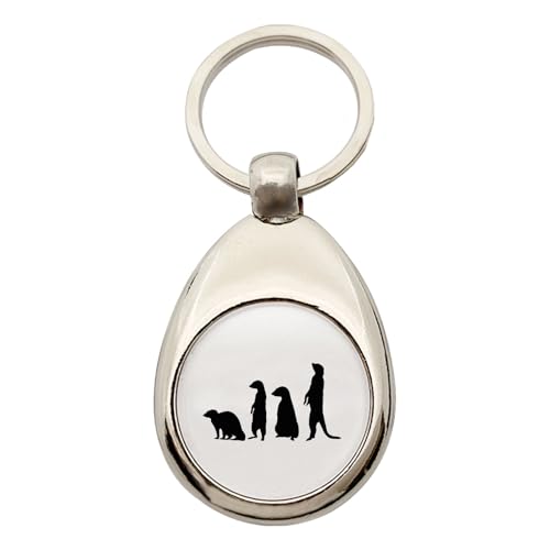 Huuraa Schlüsselanhänger Erdmännchen Silhouette Geschenk Metall Einkaufswagenchip Erdmännchen Geschenkidee von Huuraa