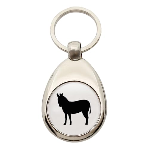 Huuraa Schlüsselanhänger Esel Silhouette Geschenk Metall Einkaufswagenchip Esel Geschenkidee von Huuraa