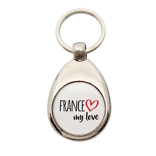 Huuraa Schlüsselanhänger France my love Anhänger Größe Metall für alle Fans von Frankreich Geschenk Idee für Freunde und Familie von Huuraa