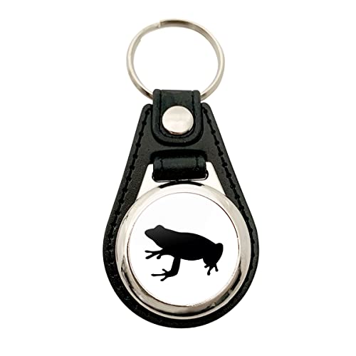 Huuraa Schlüsselanhänger Frosch Kröte Silhouette Anhänger Größe Metall mit Kunstleder mit Motiv für alle Tierfreunde Geschenk Idee für Freunde und Familie von Huuraa