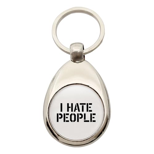Huuraa Schlüsselanhänger I hate people Geschenk Metall Einkaufswagenchip I hate people Geschenkidee von Huuraa