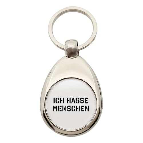 Huuraa Schlüsselanhänger Ich hasse Menschen Geschenk Metall Einkaufswagenchip Ich hasse Menschen Geschenkidee von Huuraa