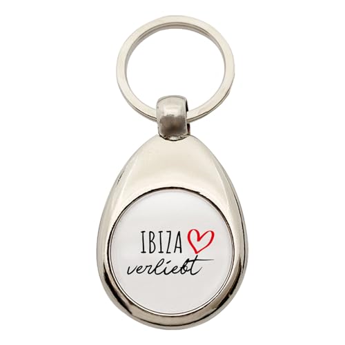 Huuraa Schlüsselanhänger Ibiza verliebt Geschenk Metall Einkaufswagenchip Ibiza Geschenkidee von Huuraa