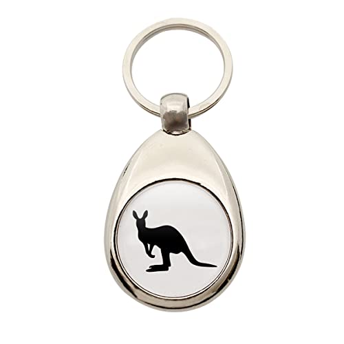 Huuraa Schlüsselanhänger Kangaroo Silhouette Anhänger Größe Metall mit Motiv für alle Tierfreunde Geschenk Idee für Freunde und Familie von Huuraa