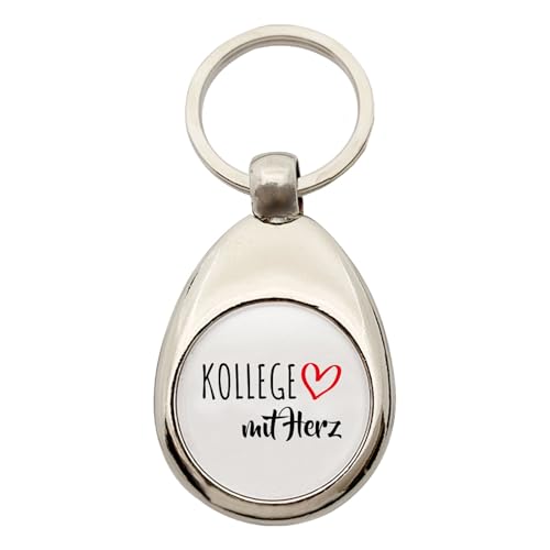 Huuraa Schlüsselanhänger Kollege mit Herz Geschenk Metall Einkaufswagenchip Kollege Geschenkidee von Huuraa