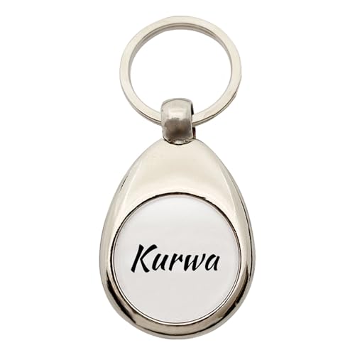 Huuraa Schlüsselanhänger Kurwa Polnisch Geschenk Metall Einkaufswagenchip Kurwa Geschenkidee von Huuraa