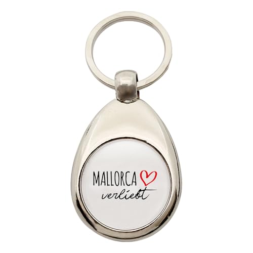 Huuraa Schlüsselanhänger Mallorca verliebt Geschenk Metall Einkaufswagenchip Mallorca Geschenkidee von Huuraa