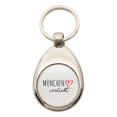 Huuraa Schlüsselanhänger München verliebt Geschenk Metall Einkaufswagenchip München Geschenkidee von Huuraa