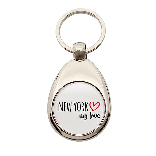 Huuraa Schlüsselanhänger New York my love Anhänger Größe Metall für alle Fans von New York USA Geschenk Idee für Freunde und Familie von Huuraa