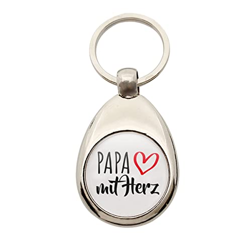 HUURAA Schlüsselanhänger Papa mit Herz Anhänger Metall mit Motiv für die tollsten Menschen Geschenk Idee für Freunde und Familie von HUURAA