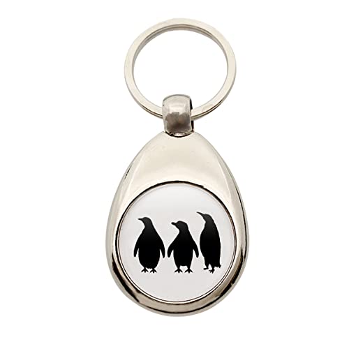 Huuraa Schlüsselanhänger Pinguine Silhouette Anhänger Größe Metall mit Motiv für alle Tierfreunde Geschenk Idee für Freunde und Familie von Huuraa