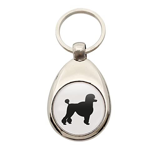 HUURAA Schlüsselanhänger Pudel Silhouette Anhänger Größe Metall mit Motiv für Hundefreunde Geschenk Idee für Freunde und Familie von HUURAA