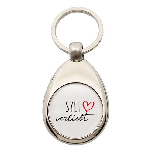 Huuraa Schlüsselanhänger Sylt verliebt Geschenk Metall Einkaufswagenchip Sylt Geschenkidee von Huuraa