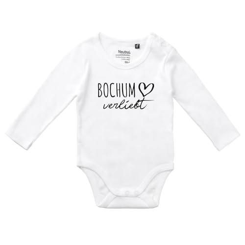 Huuraa Unisex Babystrampler Bochum verliebt Geschenk Größe 80 White Bio Baumwolle Fairtrade Bochum Überraschung von Huuraa