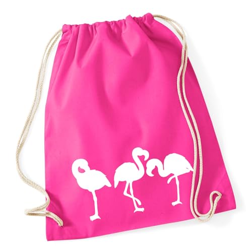 Huuraa Stoffbeutel Flamingos Silhouette Geschenk 12 Liter Fuchsia Baumwolle Flamingos Aufmerksamkeit von Huuraa