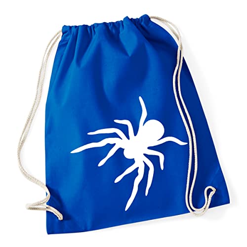 Huuraa Turnbeutel Spinne Silhouette Rucksack Baumwolle 12 Liter Größe Bright Royal mit Motiv für alle Tierfreunde Geschenk Idee für Freunde und Familie von Huuraa