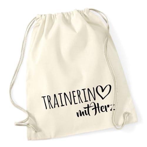 Huuraa Rucksack Trainerin mit Herz Geschenk 12 Liter Natural Baumwolle Trainerin Accessoire von Huuraa