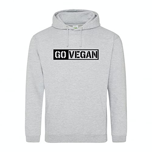 huuraa Unisex Hoodie Go Vegan Modern Pullover Vegan Größe XL mit Motiv für alle Veganer:innen Geschenk Idee für Freunde und Familie von huuraa